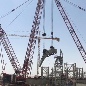 Installation of the first precast arch in the site on 30/4/2018<br />
The smallest arch is 20 meters and the largest arch is 39 meters.<br />
The total number of precast arches between 804-810.<br />
, 30-04-2018